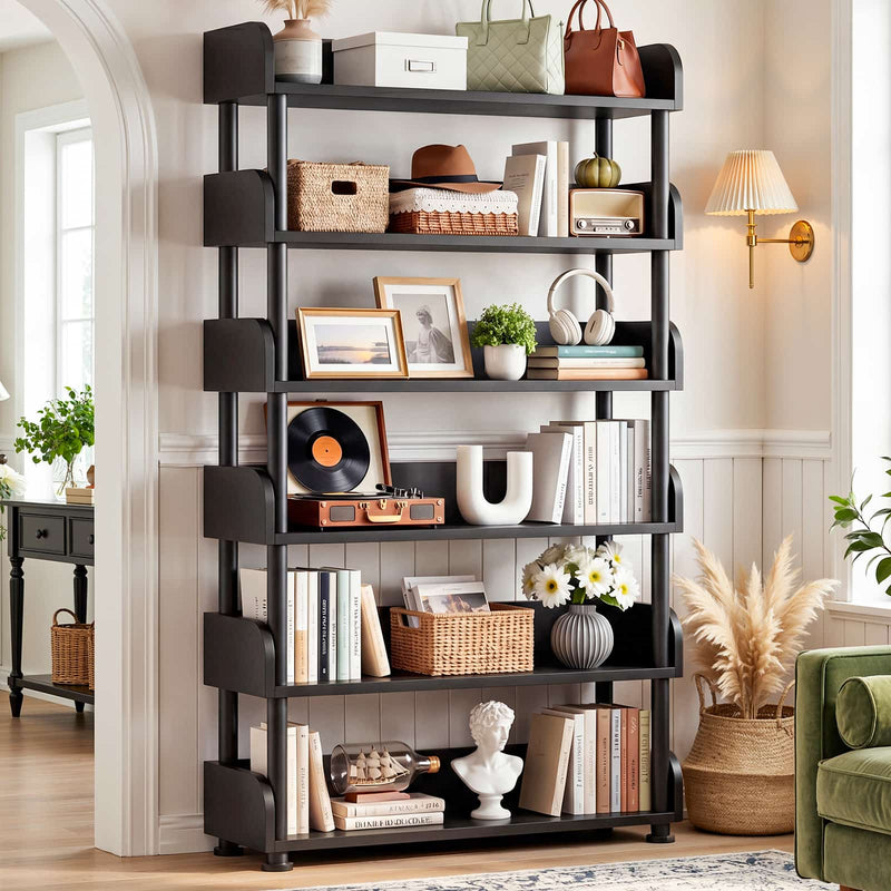 31.5"W 6-Tier Modern Open Bookshelf