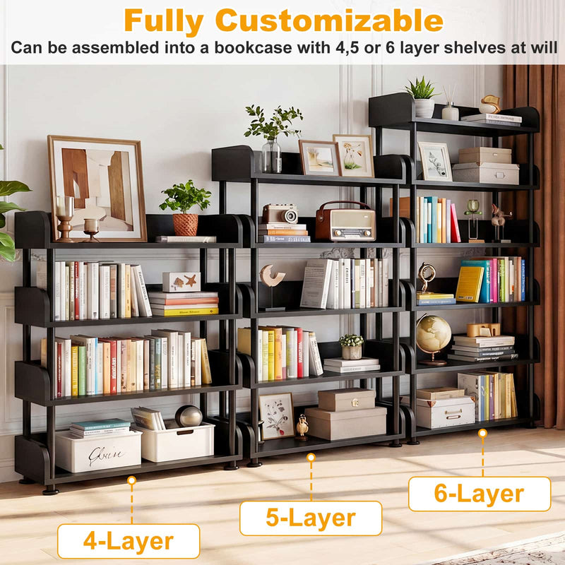 31.5"W 6-Tier Modern Open Bookshelf
