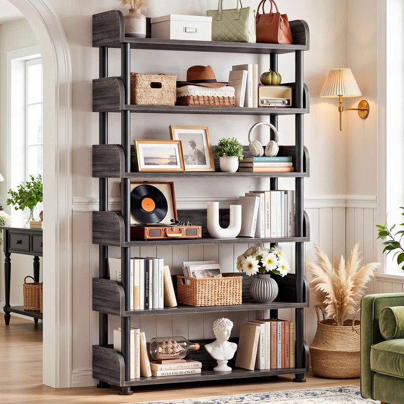 31.5"W 6-Tier Modern Open Bookshelf