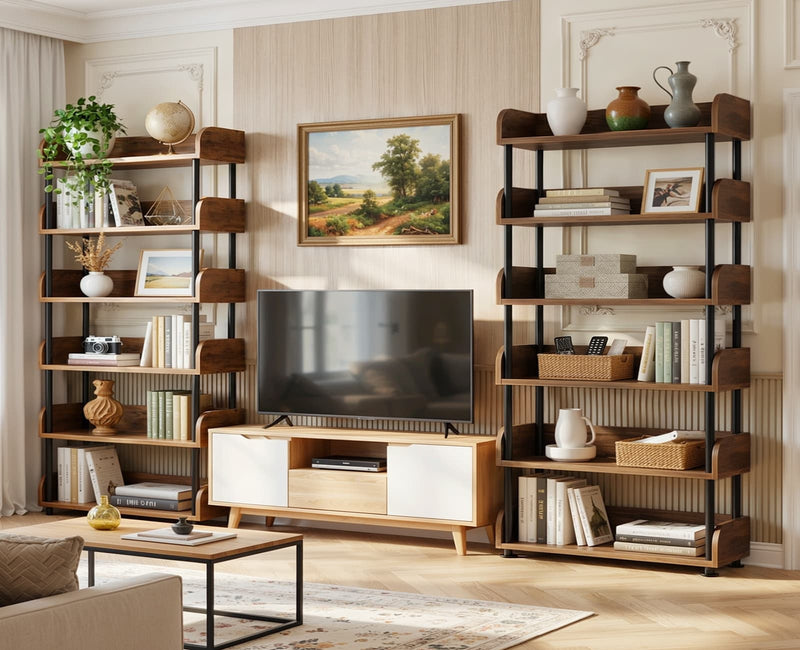 31.5"W 6-Tier Modern Open Bookshelf