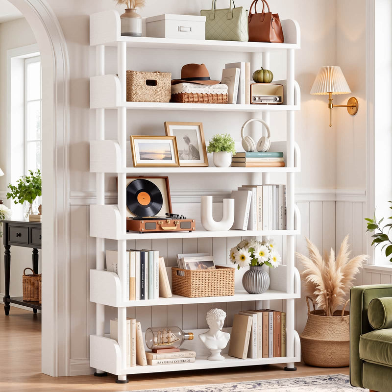 31.5"W 6-Tier Modern Open Bookshelf
