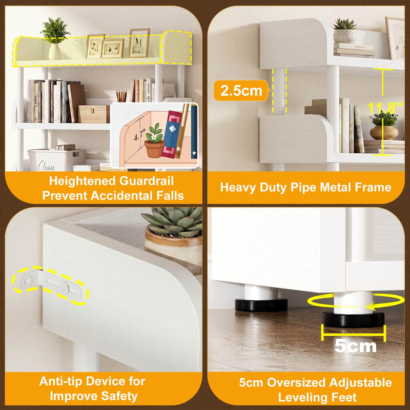 31.5"W 6-Tier Modern Open Bookshelf