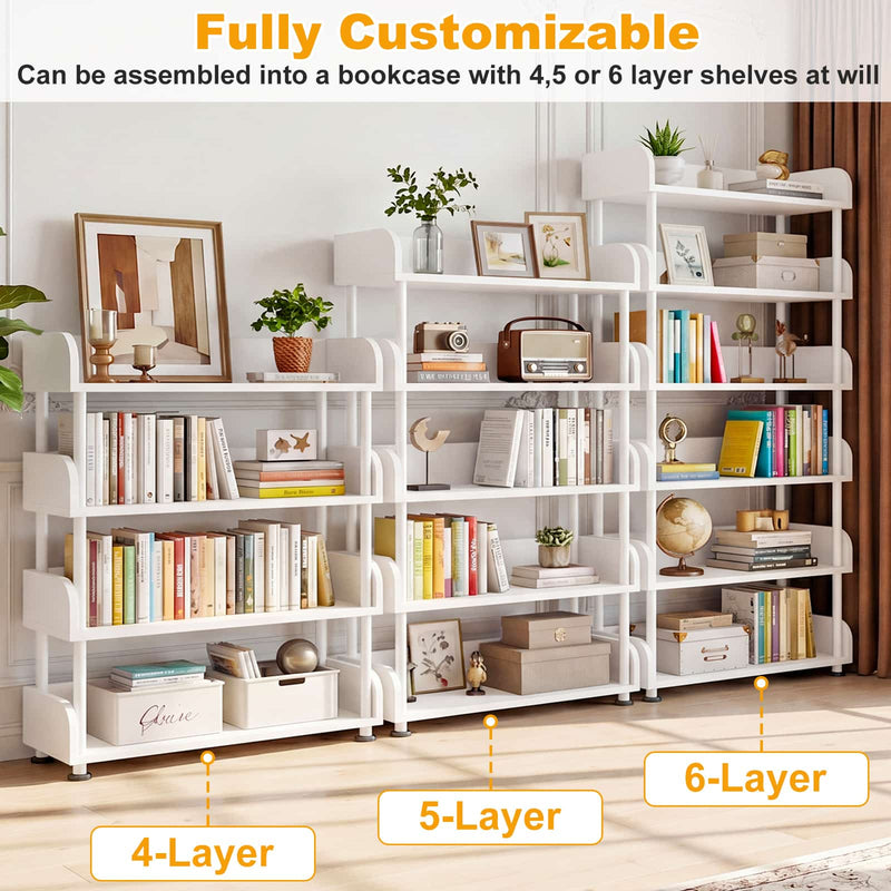 31.5"W 6-Tier Modern Open Bookshelf