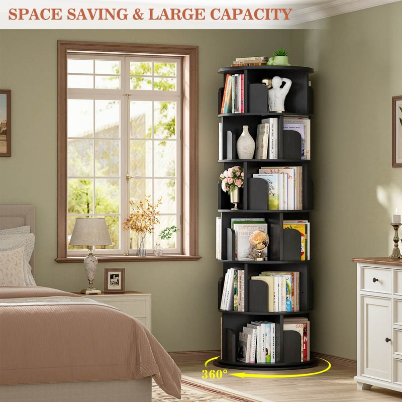 Round 6 Tier 360° Rotating Bookshelf