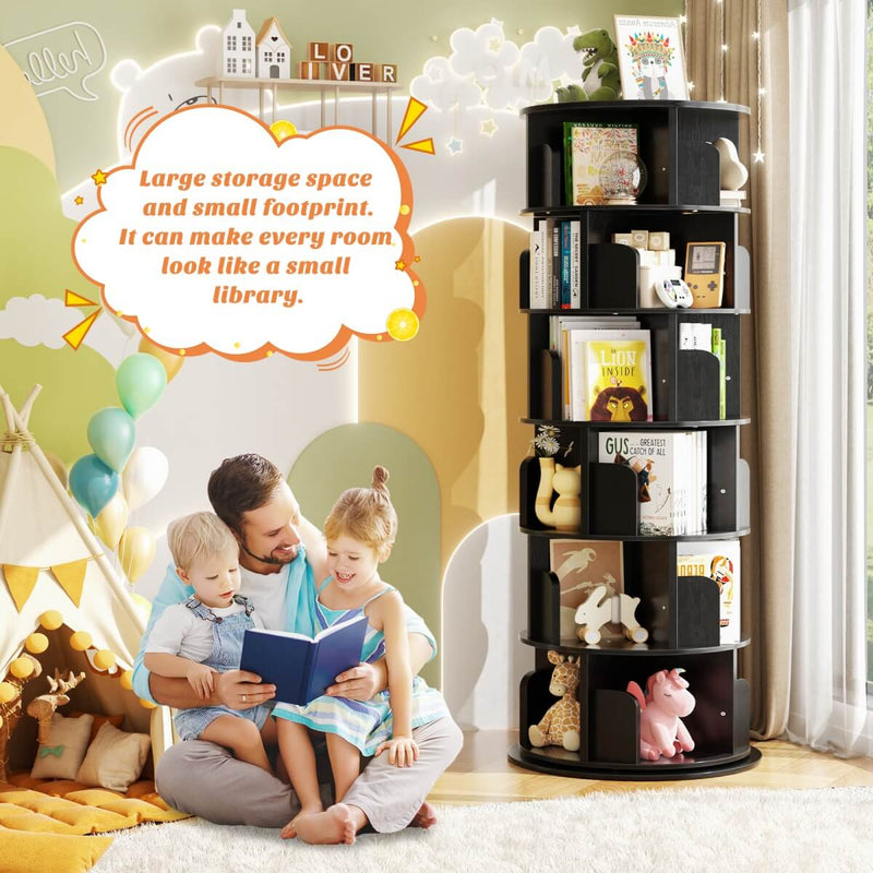 Round 6 Tier 360° Rotating Bookshelf