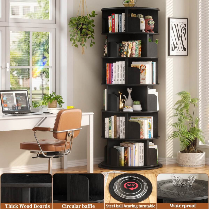 Round 6 Tier 360° Rotating Bookshelf