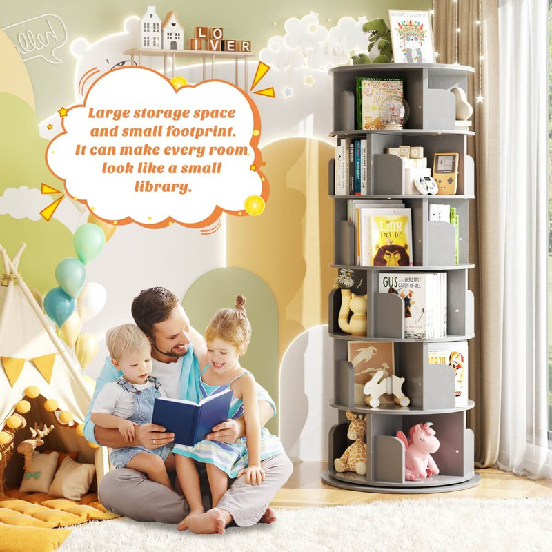 Round 6 Tier 360° Rotating Bookshelf
