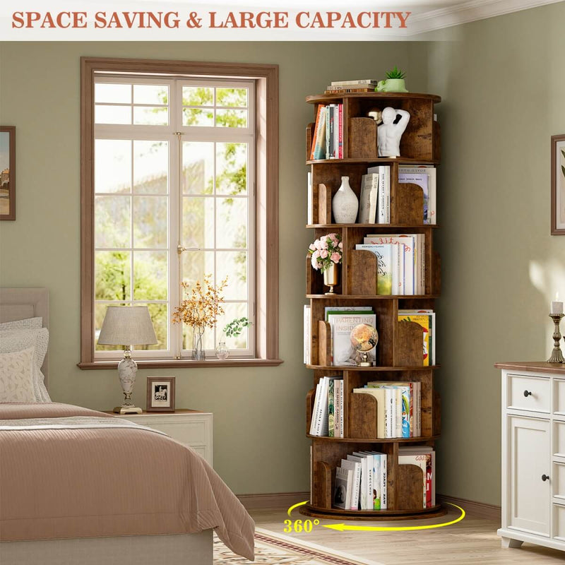 Round 6 Tier 360° Rotating Bookshelf