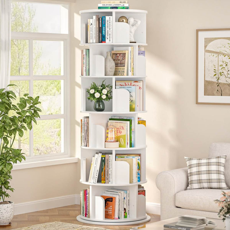 Round 6 Tier 360° Rotating Bookshelf