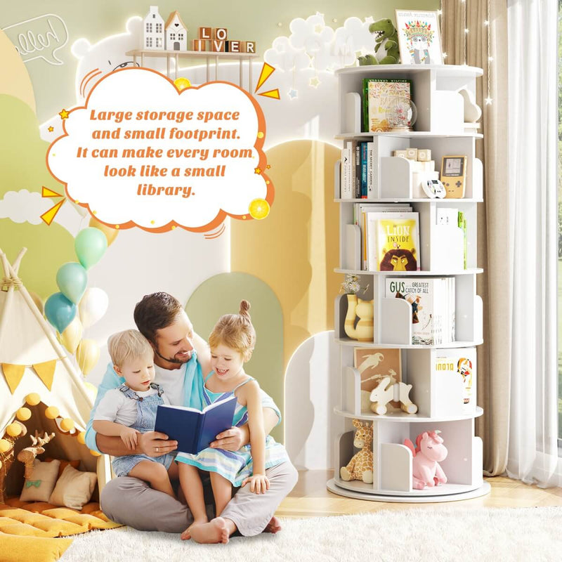 Round 6 Tier 360° Rotating Bookshelf