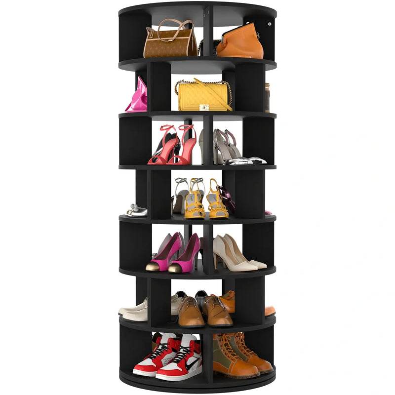 7-Tier Rotating Shoe Rack Tower, Spinning Shoe Storage Organizer Rack