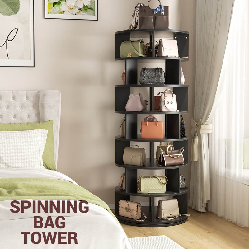 7-Tier Rotating Shoe Rack Tower, Spinning Shoe Storage Organizer Rack