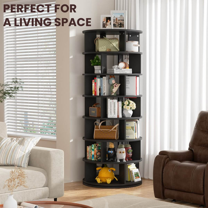 7-Tier Rotating Shoe Rack Tower, Spinning Shoe Storage Organizer Rack