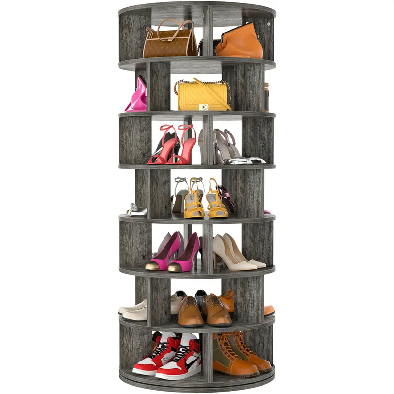 7-Tier Rotating Shoe Rack Tower, Spinning Shoe Storage Organizer Rack