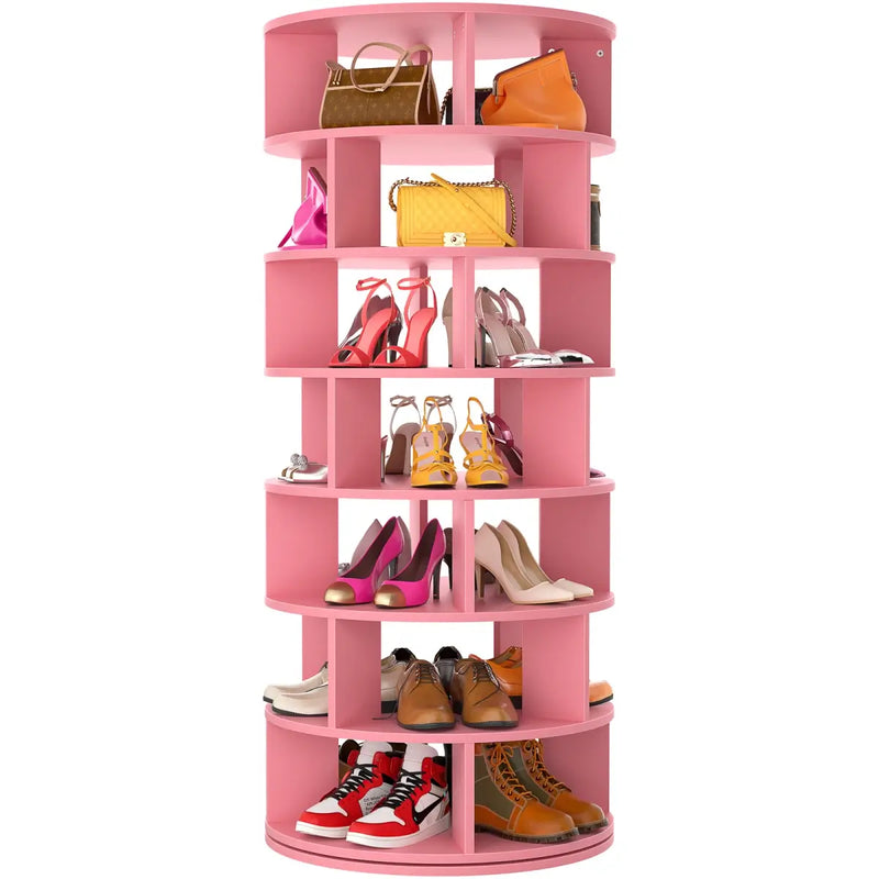7-Tier Rotating Shoe Rack Tower, Spinning Shoe Storage Organizer Rack