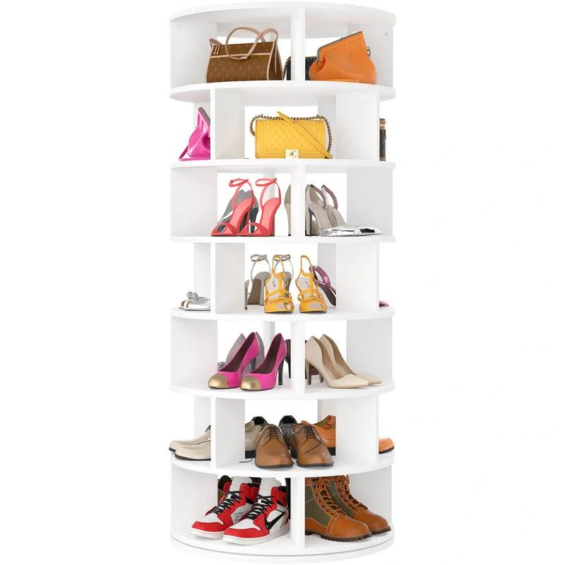 7-Tier Rotating Shoe Rack Tower, Spinning Shoe Storage Organizer Rack