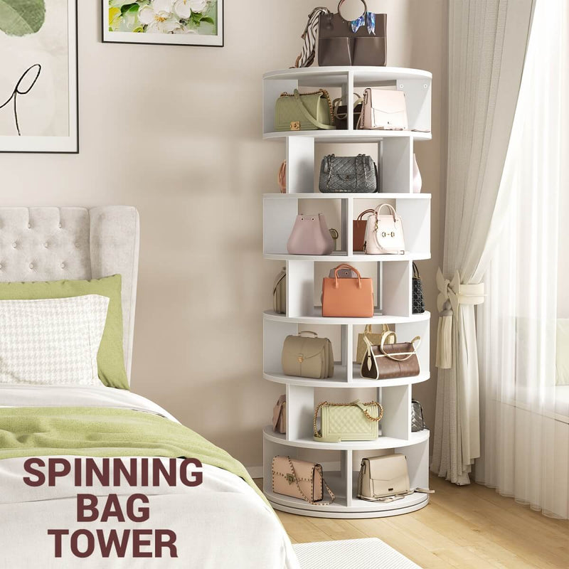 7-Tier Rotating Shoe Rack Tower, Spinning Shoe Storage Organizer Rack
