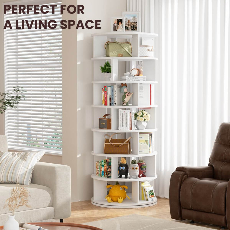 7-Tier Rotating Shoe Rack Tower, Spinning Shoe Storage Organizer Rack
