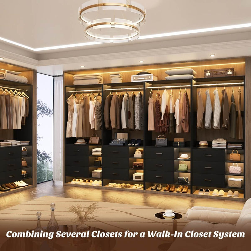 2.5FT Walk in Closet System with 3 Drawers & 1 Hanging Rod