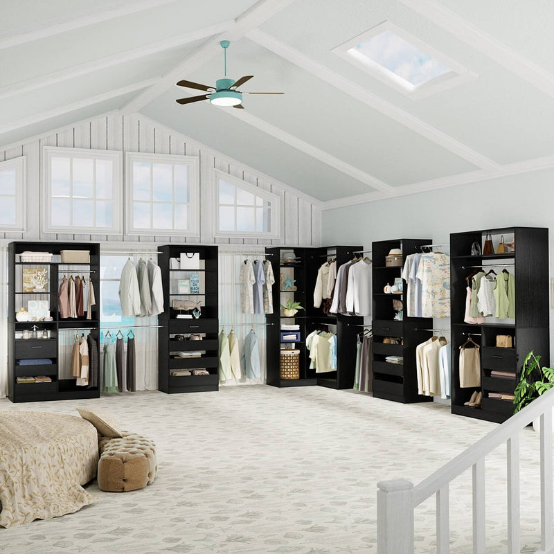 Large L Shaped Closet Organizer System 5-Piece Set