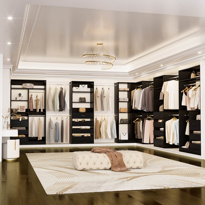 Large L Shaped Closet Organizer System 5-Piece Set