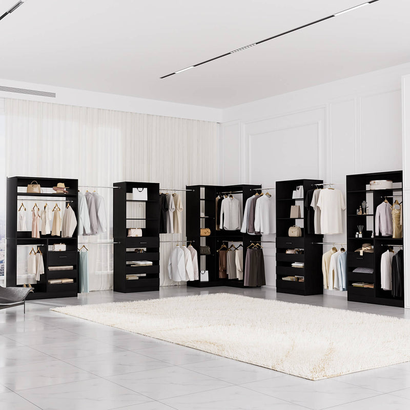 Large L Shaped Closet Organizer System 5-Piece Set