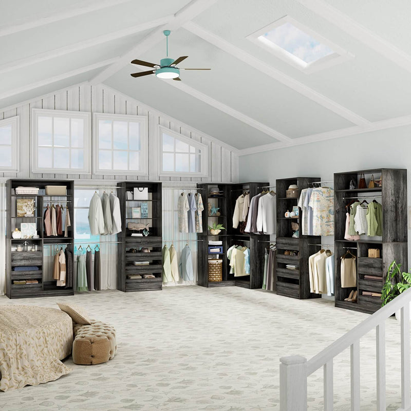 Large L Shaped Closet Organizer System 5-Piece Set