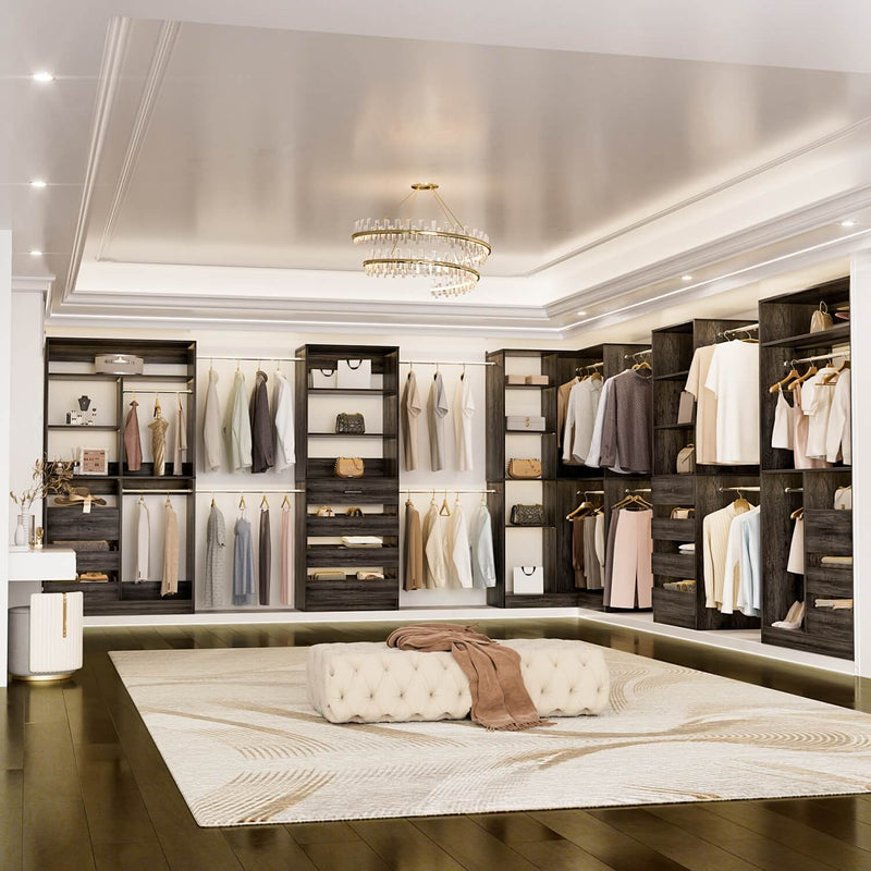 Large L Shaped Closet Organizer System 5-Piece Set