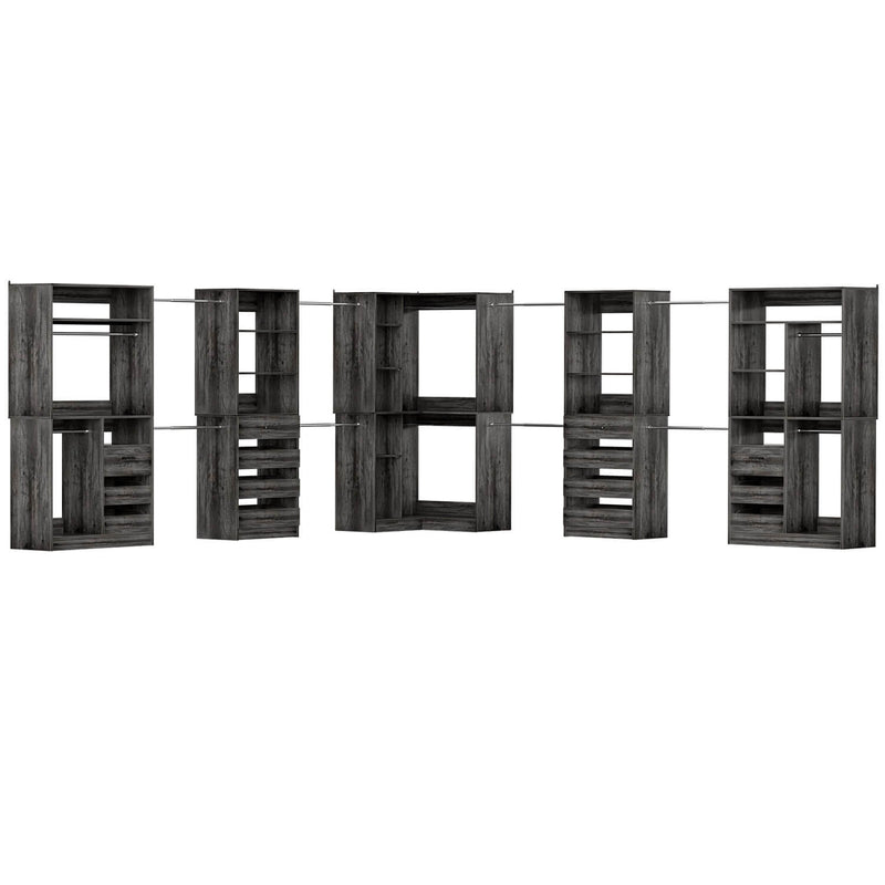 Large L Shaped Closet Organizer System 5-Piece Set