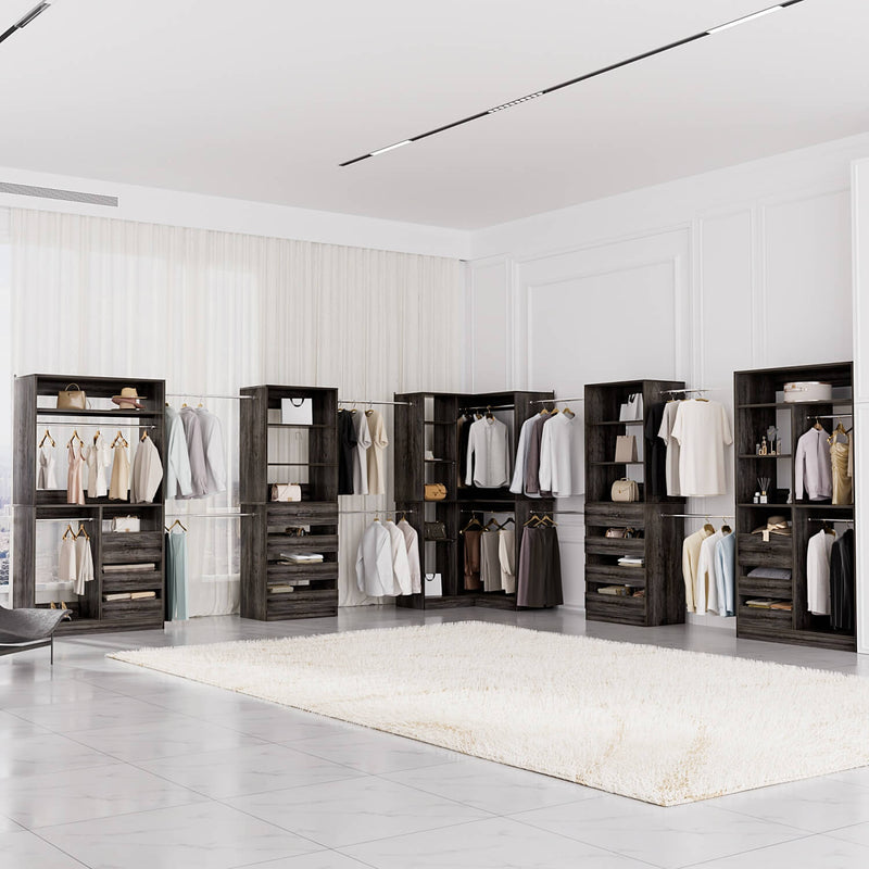 Large L Shaped Closet Organizer System 5-Piece Set