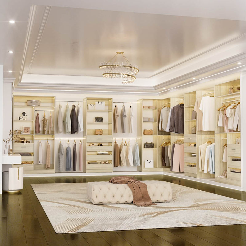 Large L Shaped Closet Organizer System 5-Piece Set