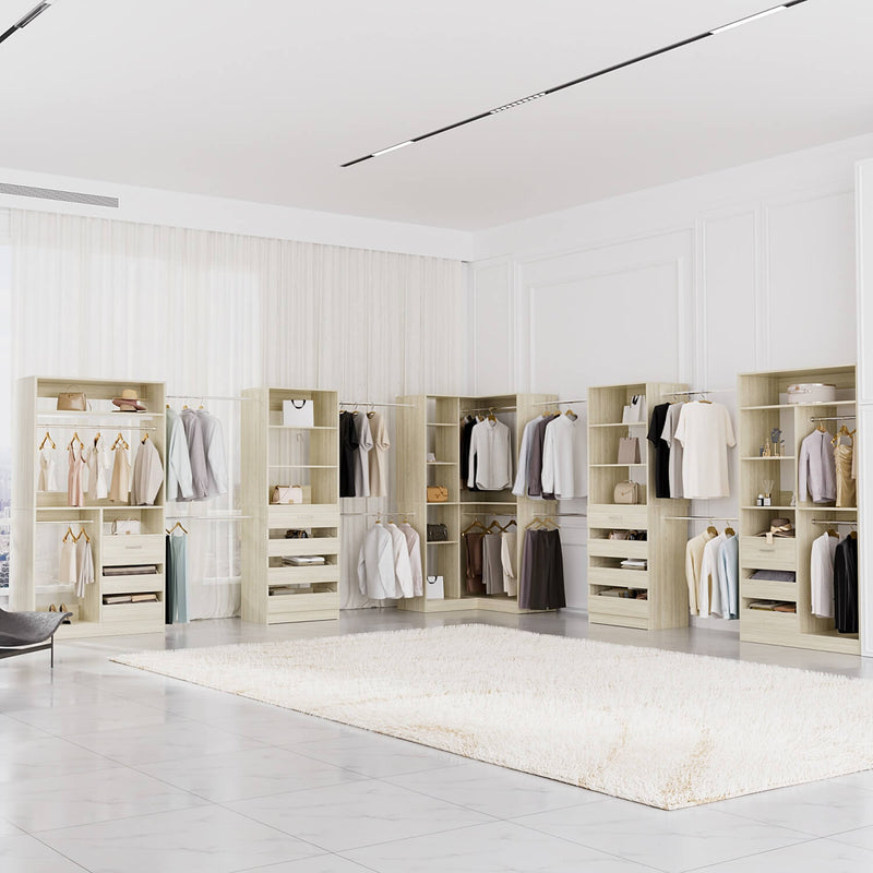 Large L Shaped Closet Organizer System 5-Piece Set