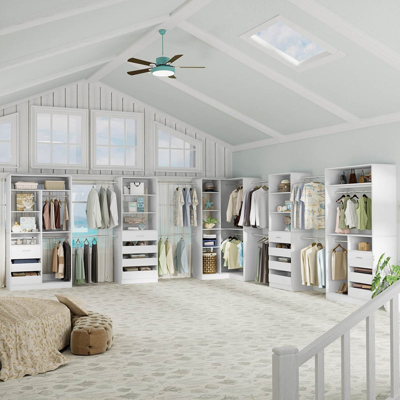 Large L Shaped Closet Organizer System 5-Piece Set