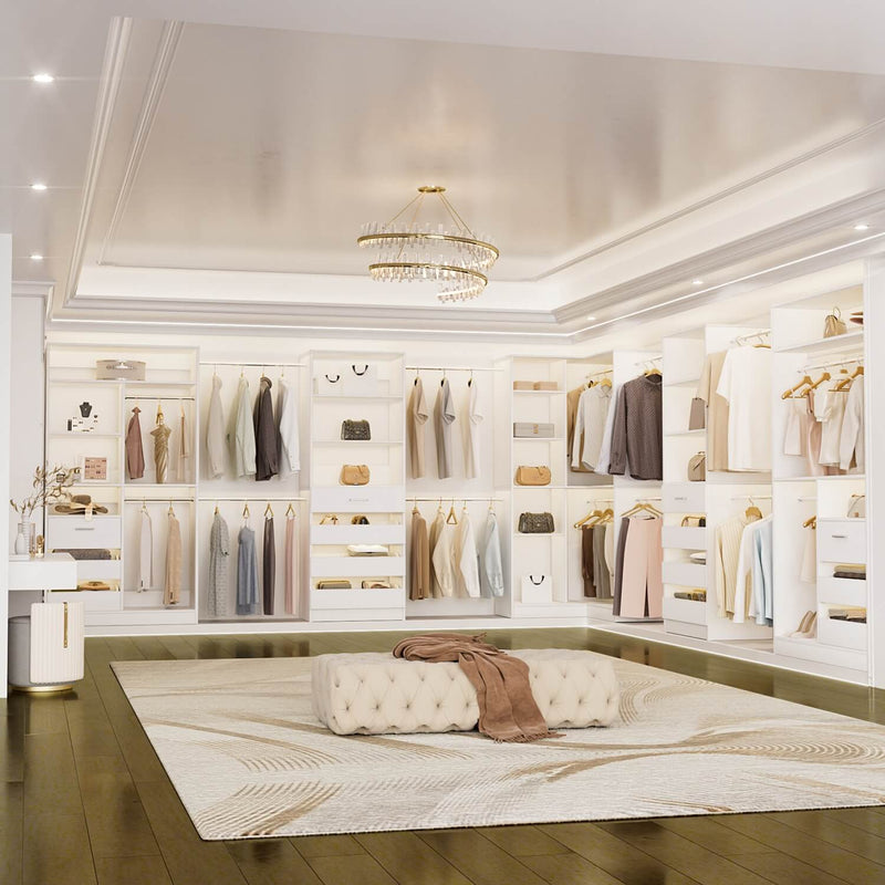 Large L Shaped Closet Organizer System 5-Piece Set