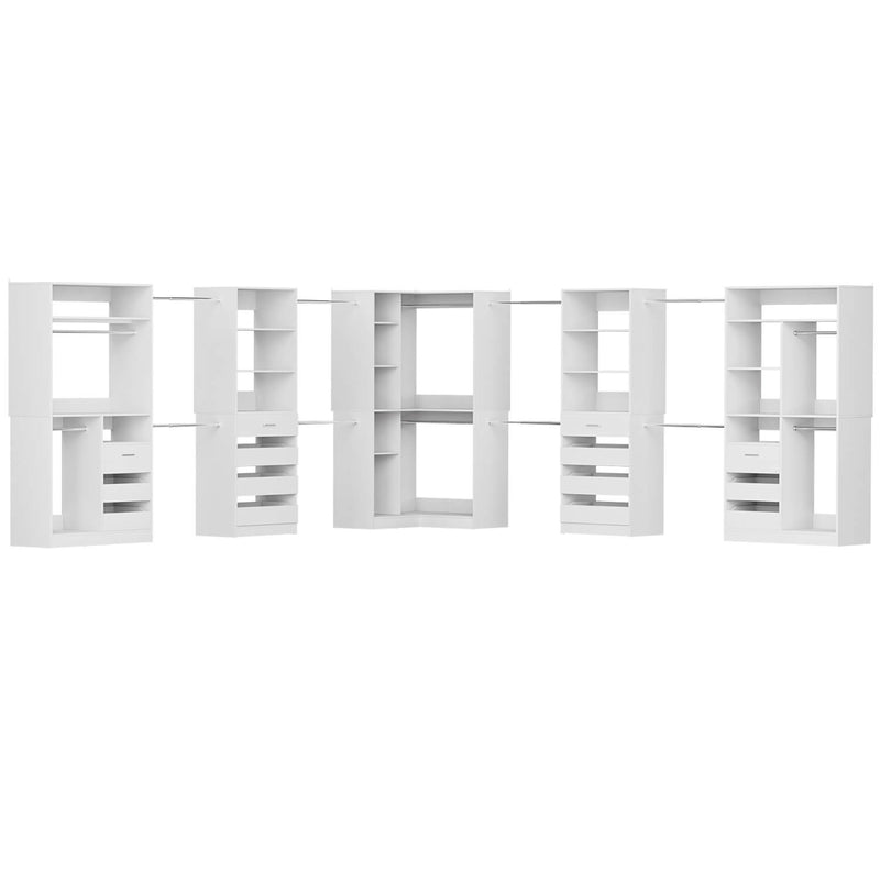Large L Shaped Closet Organizer System 5-Piece Set