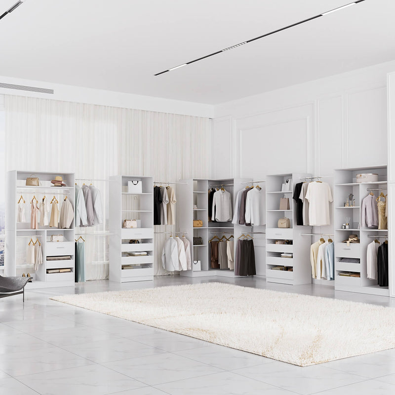 Large L Shaped Closet Organizer System 5-Piece Set