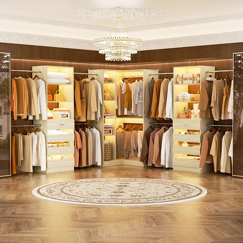 79"-267" Adjustable Closet System with Drawers & Shelves for Bedroom/Closet