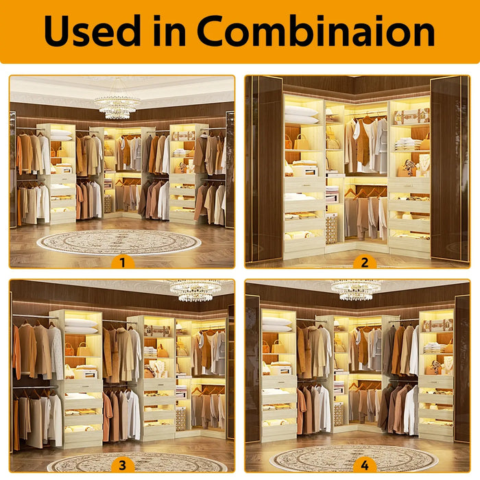 79"-267" Adjustable Closet System with Drawers & Shelves for Bedroom/Closet