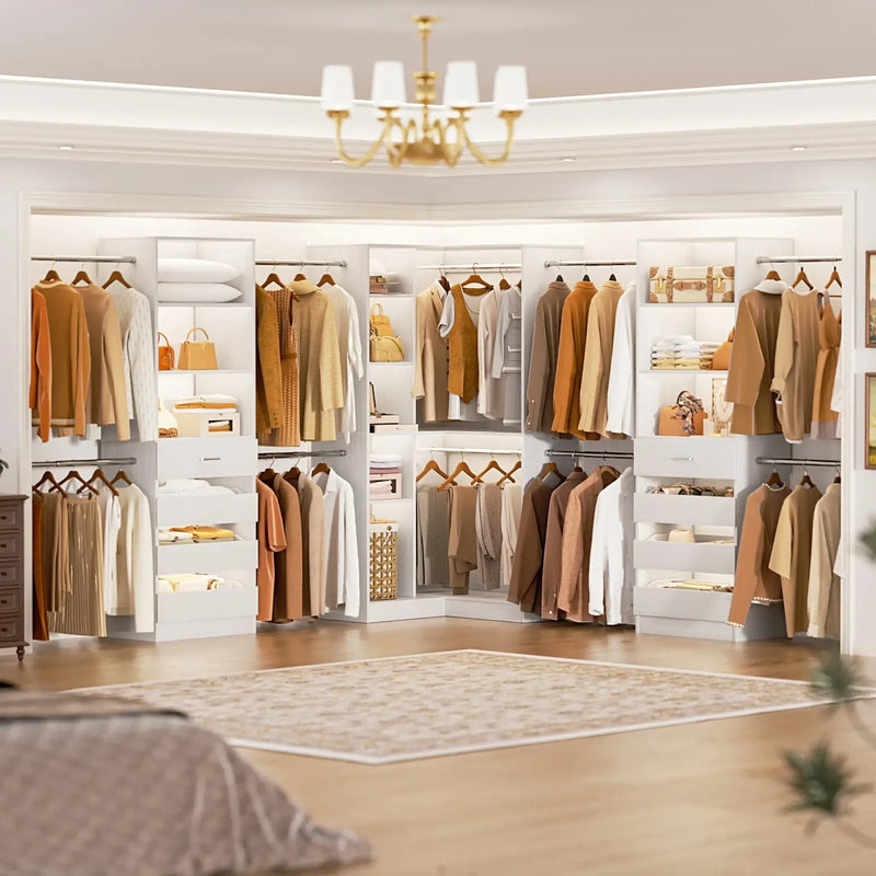 79"-267" Adjustable Closet System with Drawers & Shelves for Bedroom/Closet