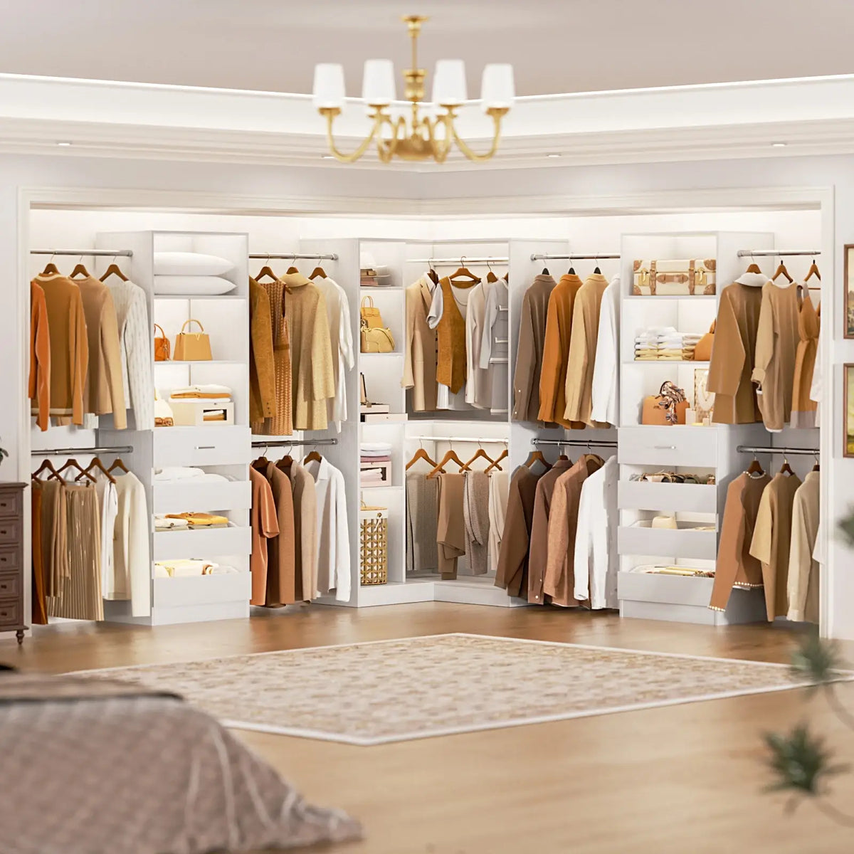 Aheaplus 79"-267" Adjustable Closet System with Drawers & Shelves for ...