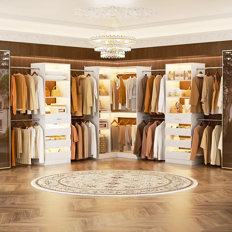 79"-267" Adjustable Closet System with Drawers & Shelves for Bedroom/Closet