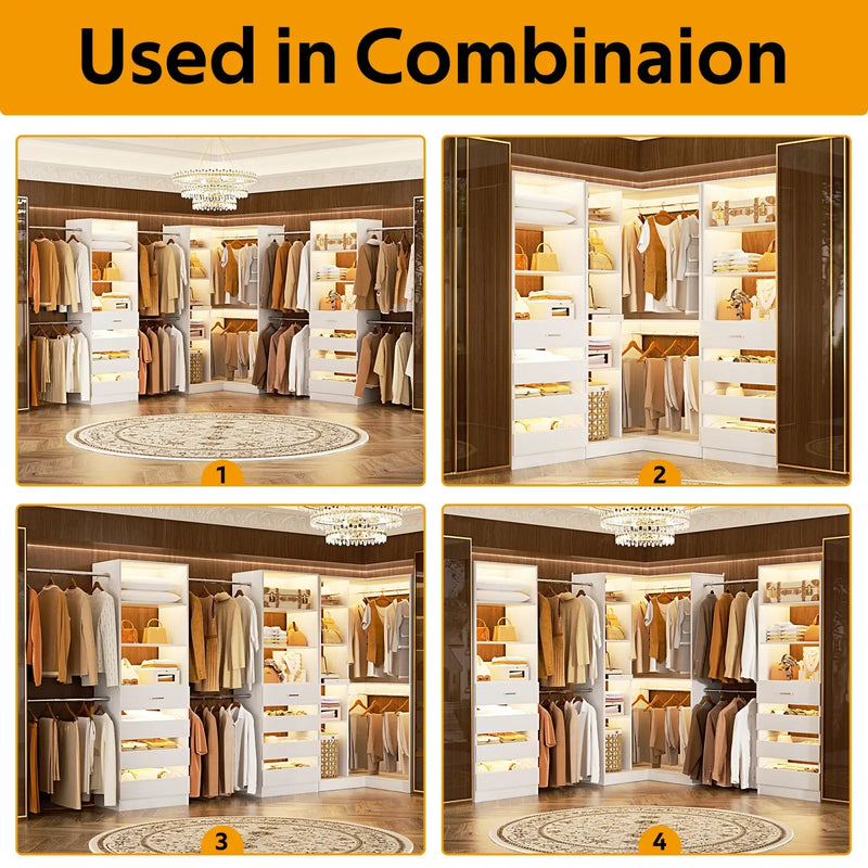 Aheaplus 79"-267" Adjustable Closet System with Drawers & Shelves for ...