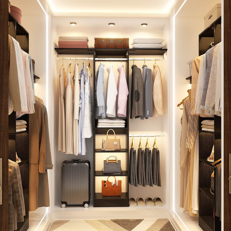 4FT Small Closet Organizer with Shelves and Hanging Rods