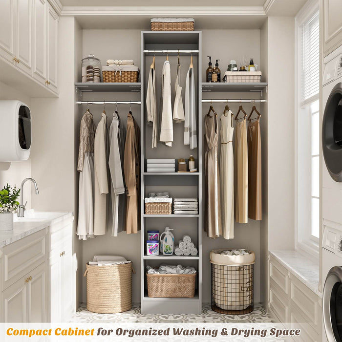 4FT Small Closet Organizer with Shelves and Hanging Rods