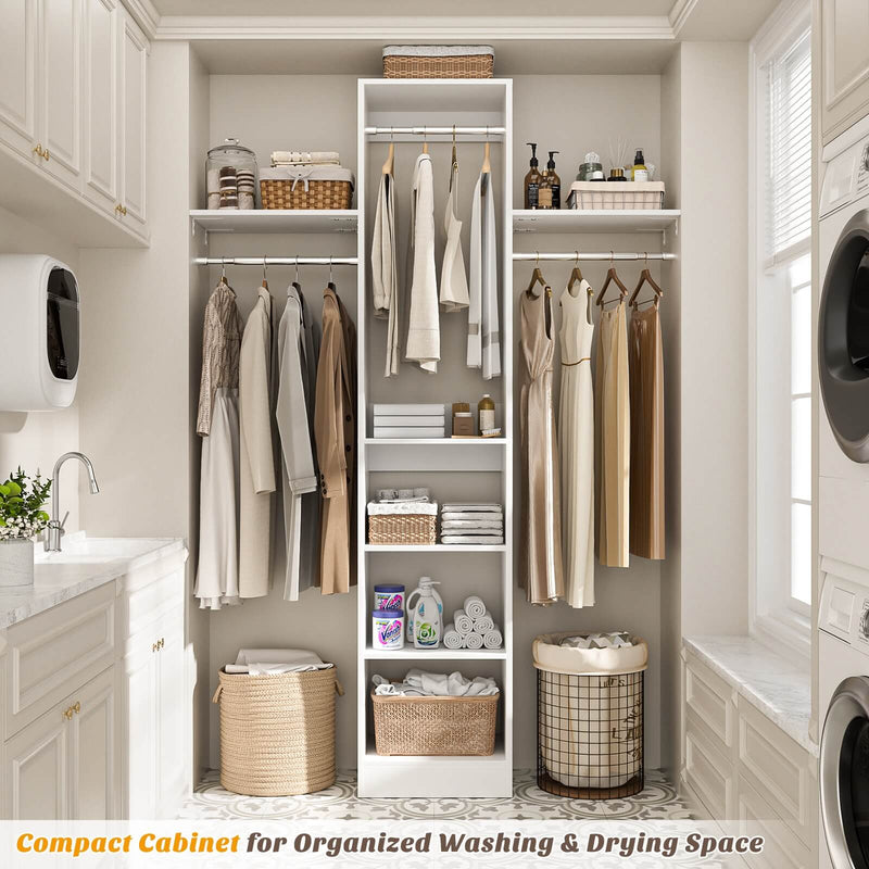 4FT Small Closet Organizer with Shelves and Hanging Rods