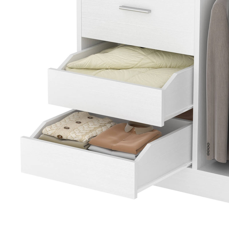 36'' Walk in Closet System with 3 Drawers, Hanging Rod & Storage Shelves, for Bedroom & Closets
