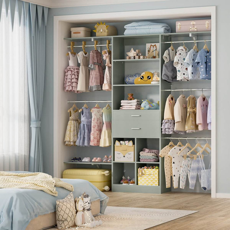 5FT Closet Organizer System with Wooden Drawers