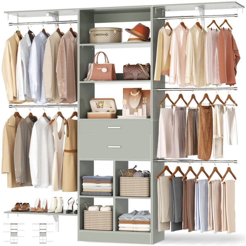 5FT Closet Organizer System with Wooden Drawers