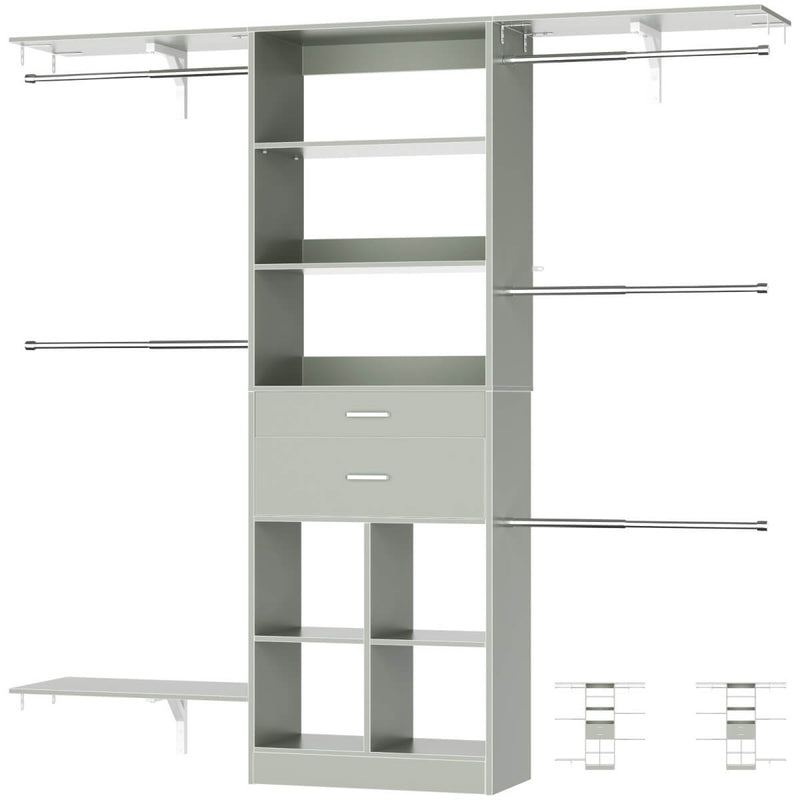 5FT Closet Organizer System with Wooden Drawers