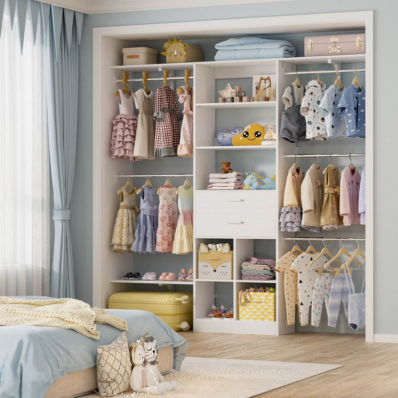 5FT Closet Organizer System with Wooden Drawers